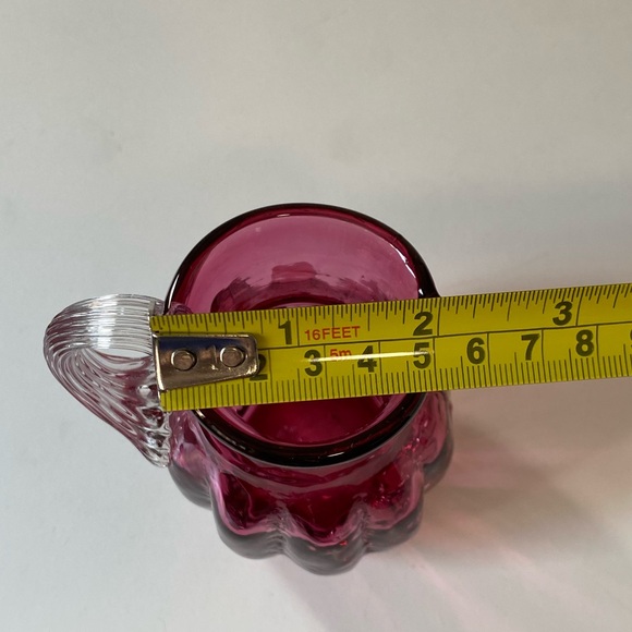Vintage Pilgrim Glass Quincy Cranberry Miniature Pitcher - Hand Blown 4” - Picture 9 of 9